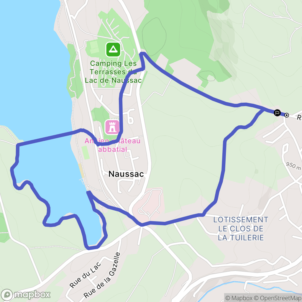 Langogne : carte du parcours de randonnée - France