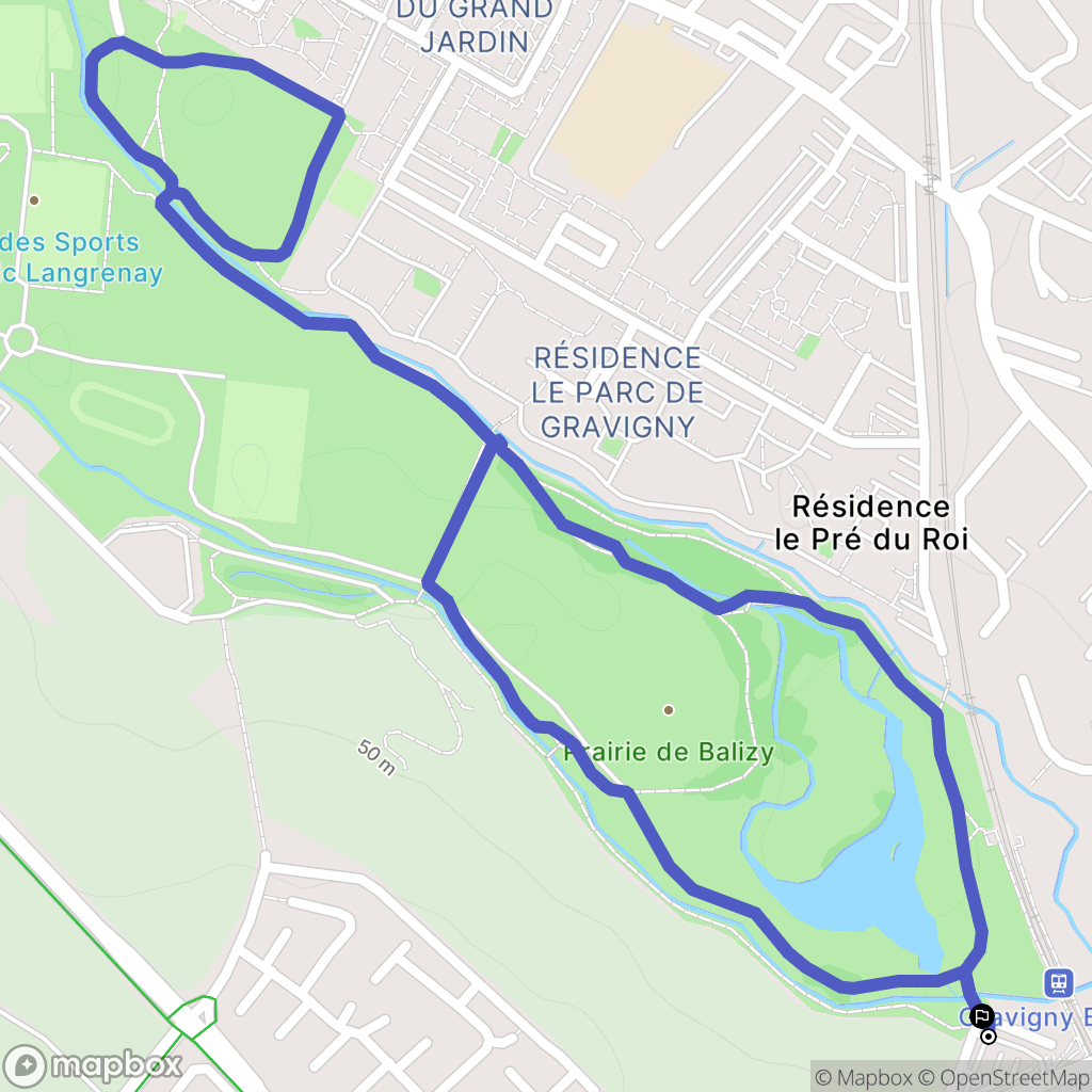 Longjumeau : carte du parcours de randonnée - France