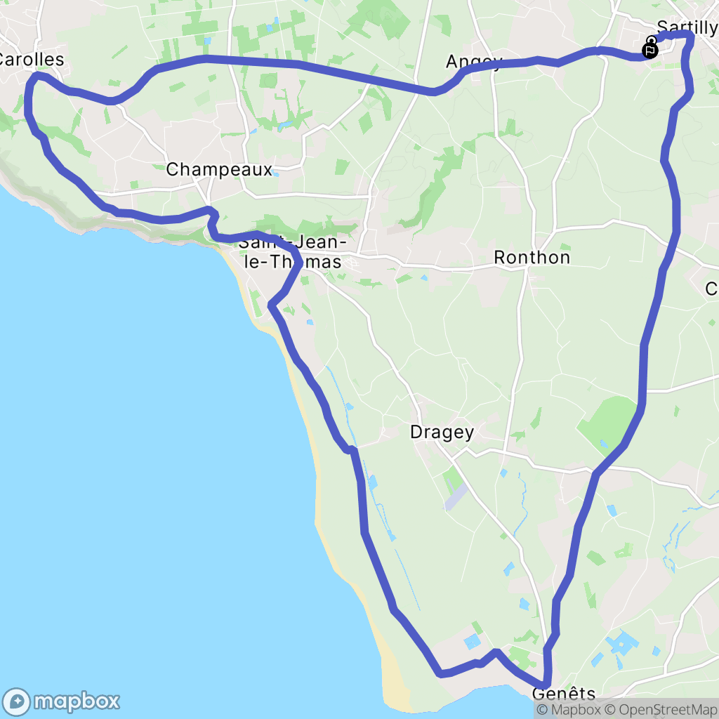 Sartilly-Baie-Bocage : carte du parcours de randonnée - France