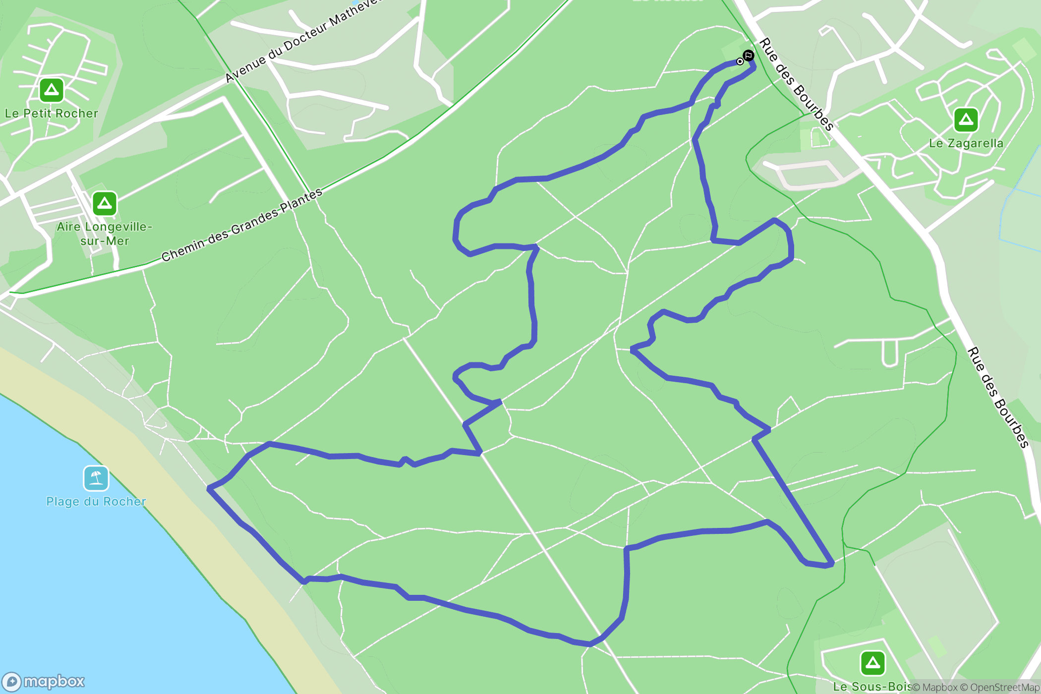 Longeville-sur-Mer : carte du parcours de randonnée - France