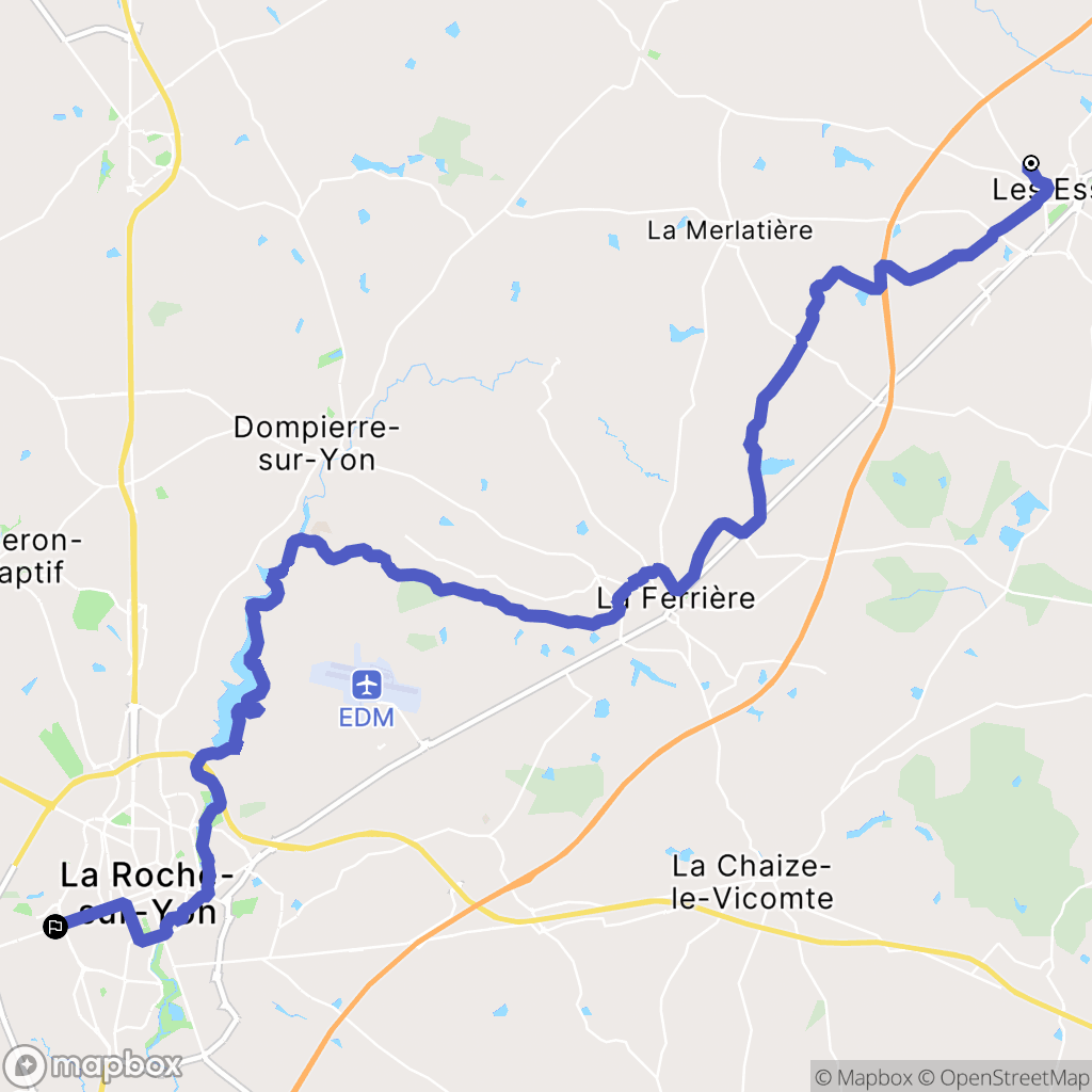 Essarts-en-Bocage : carte du parcours de randonnée - France