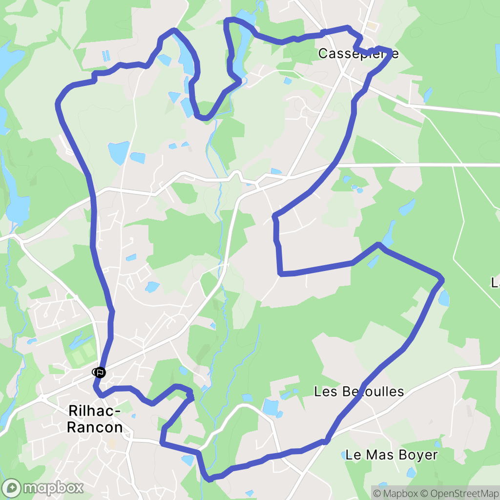 Rilhac-Rancon : carte du parcours de randonnée - France