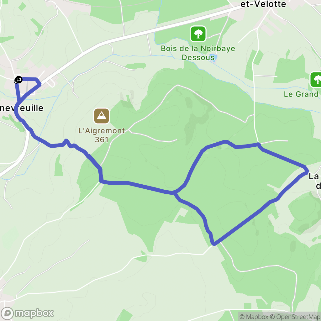 Genevreuille : carte du parcours de randonnée - France