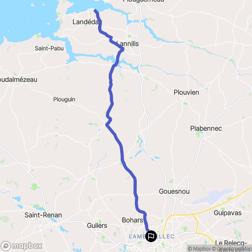 Brest : carte du parcours de randonnée - France