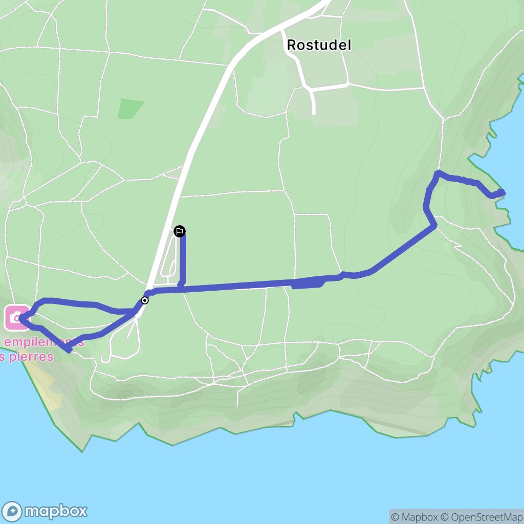 Crozon : carte du parcours de randonnée - France