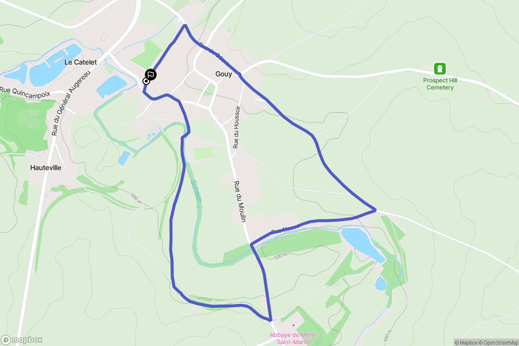 Gouy : carte du parcours de randonnée - France