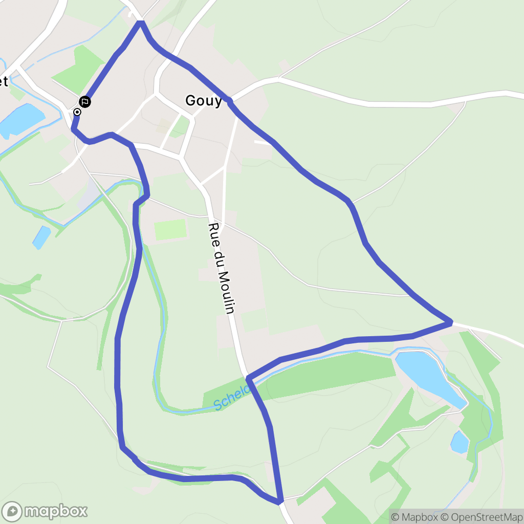 Gouy : carte du parcours de randonnée - France