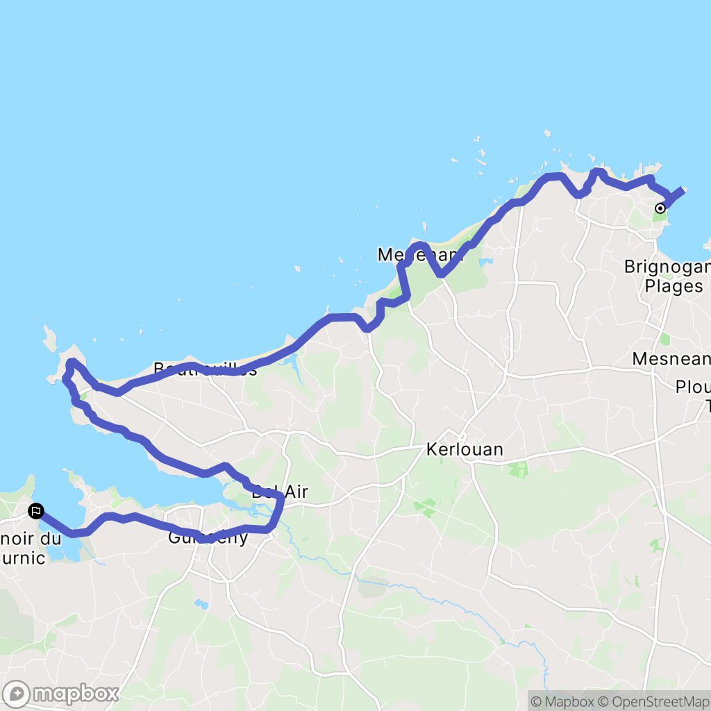Plounéour-Brignogan-plages : carte du parcours de randonnée - France