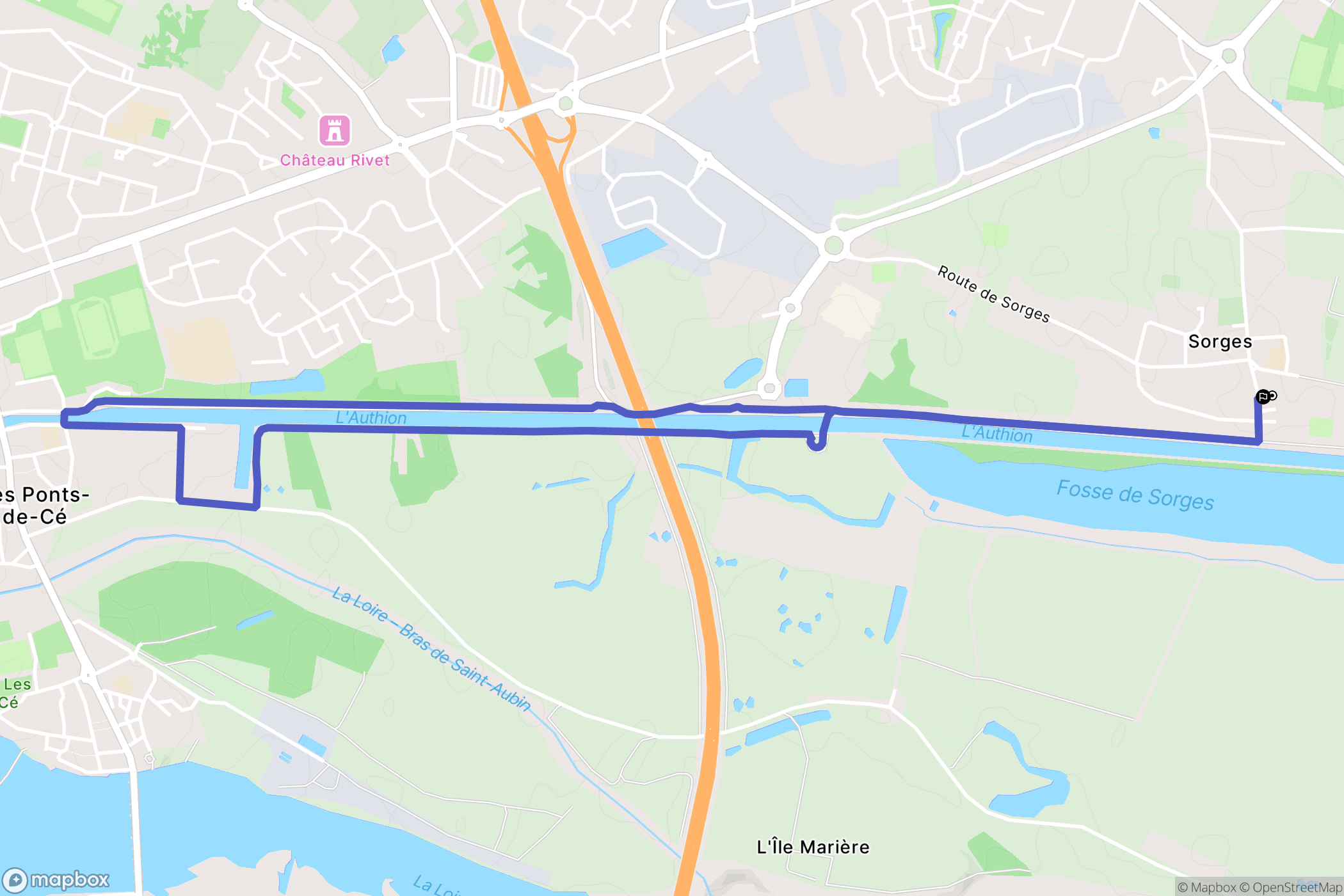 Les Ponts-de-Cé : carte du parcours de randonnée - France