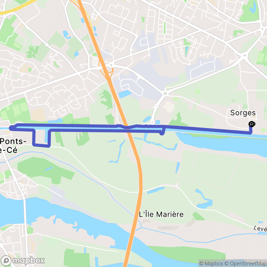 Les Ponts-de-Cé : carte du parcours de randonnée - France