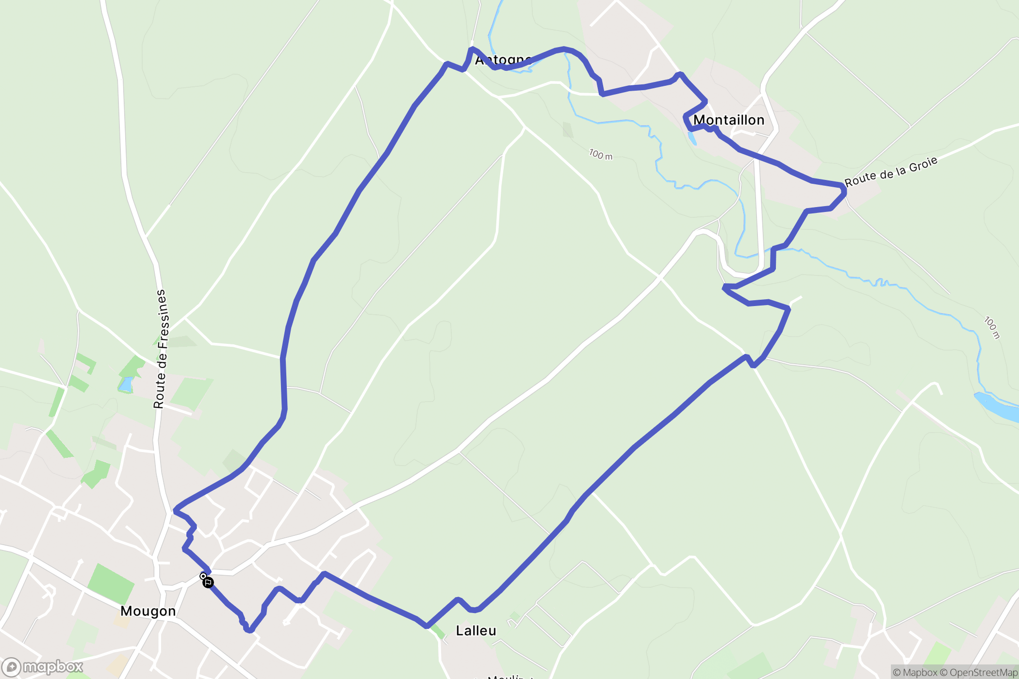 Aigondigné : carte du parcours de randonnée - France