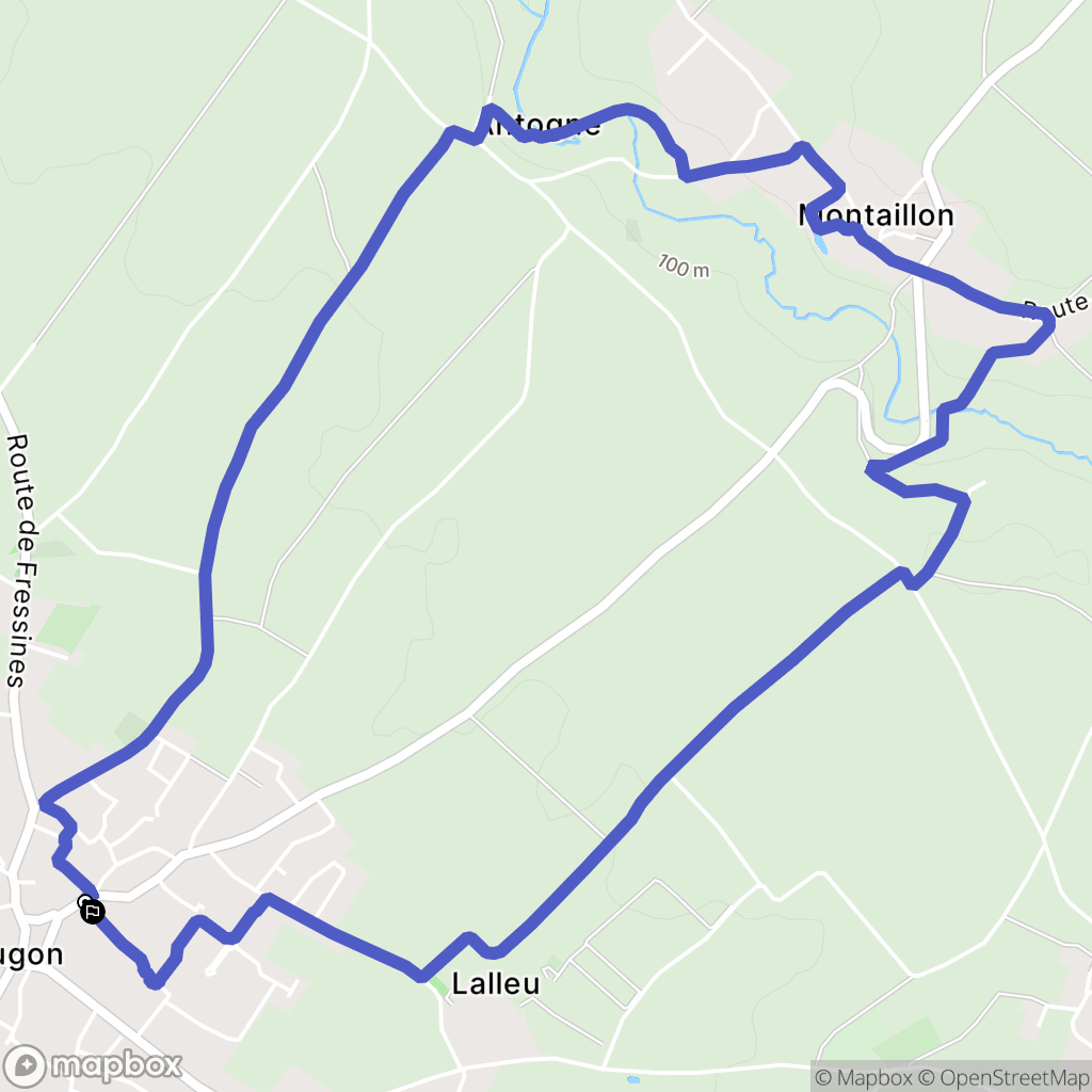 Aigondigné : carte du parcours de randonnée - France