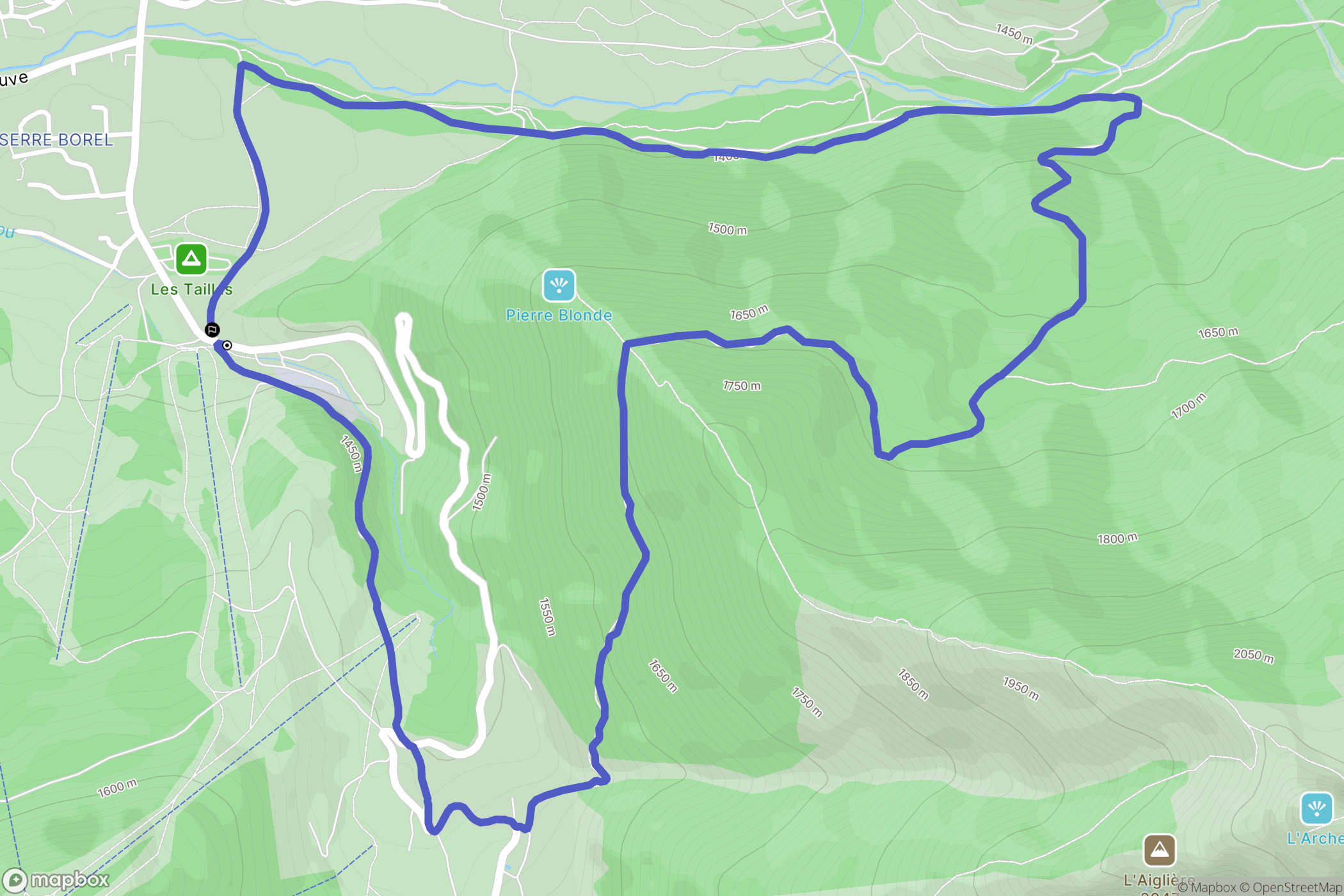 Ancelle : carte du parcours de randonnée - France