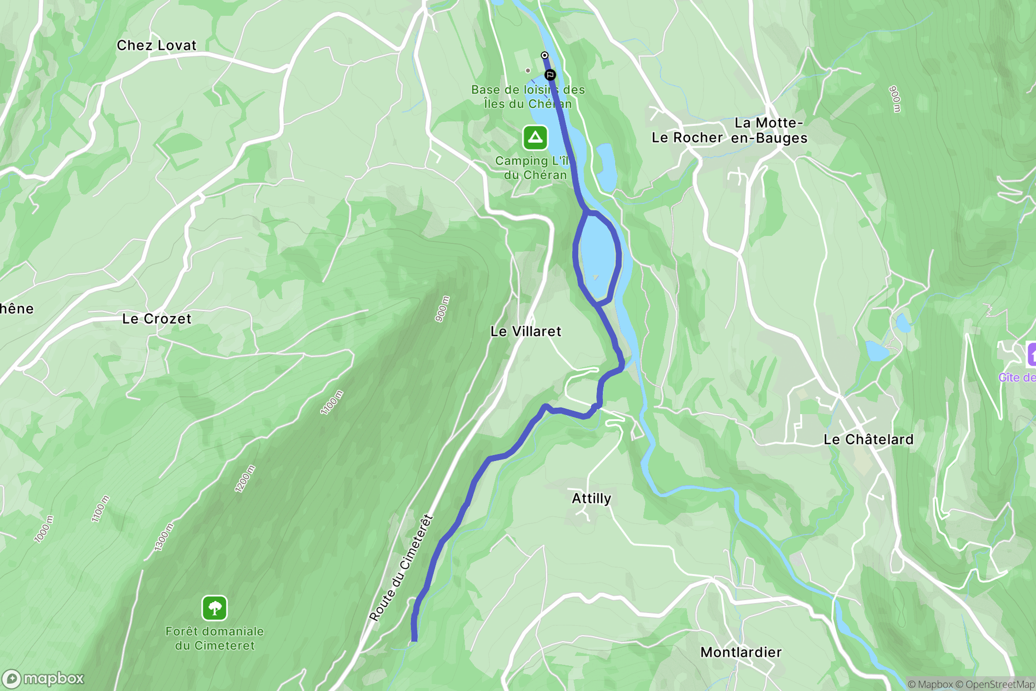 Lescheraines : carte du parcours de randonnée - France