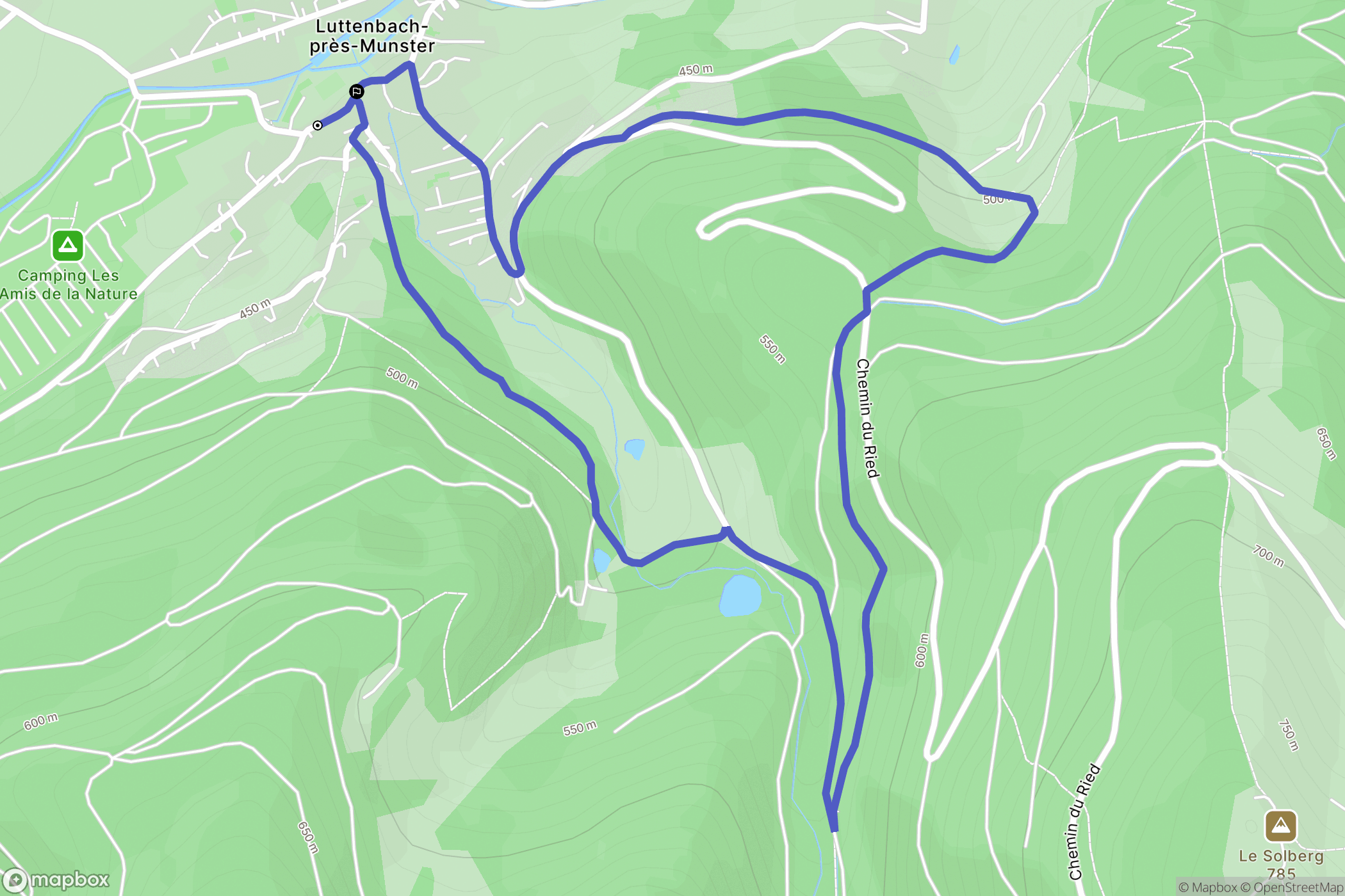 Luttenbach-prés-Munster : carte du parcours de randonnée - France