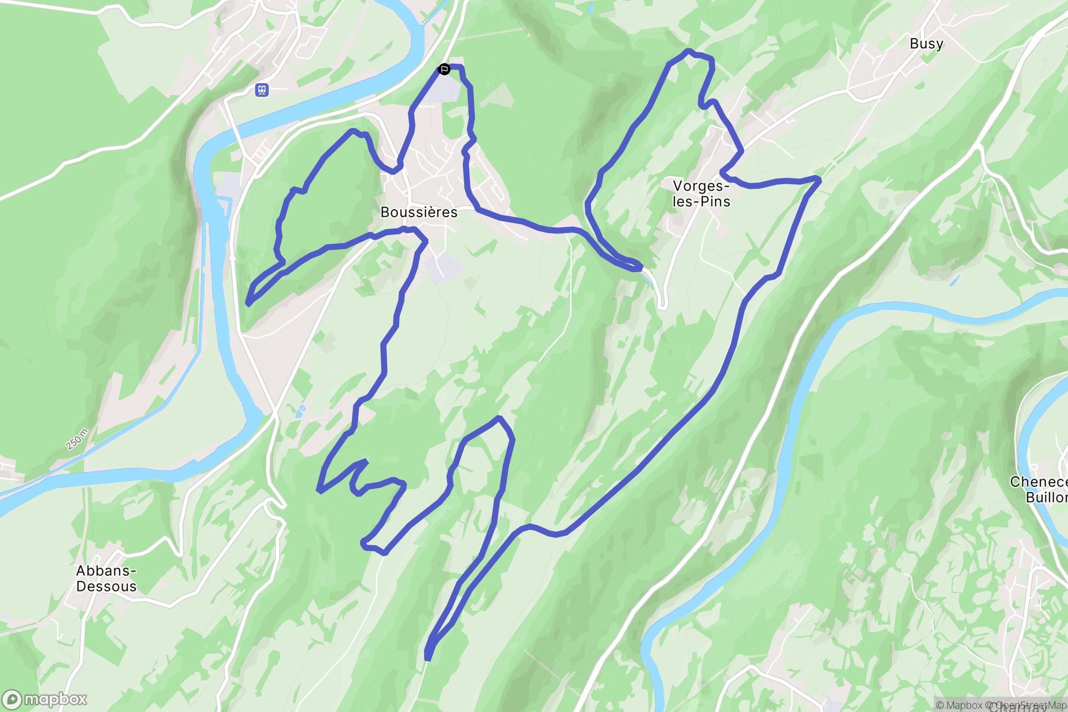 Thoraise : carte du parcours de randonnée - France