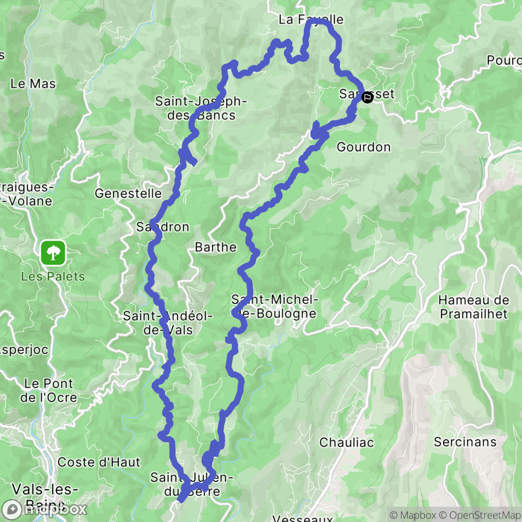 Gourdon : carte du parcours de randonnée - France