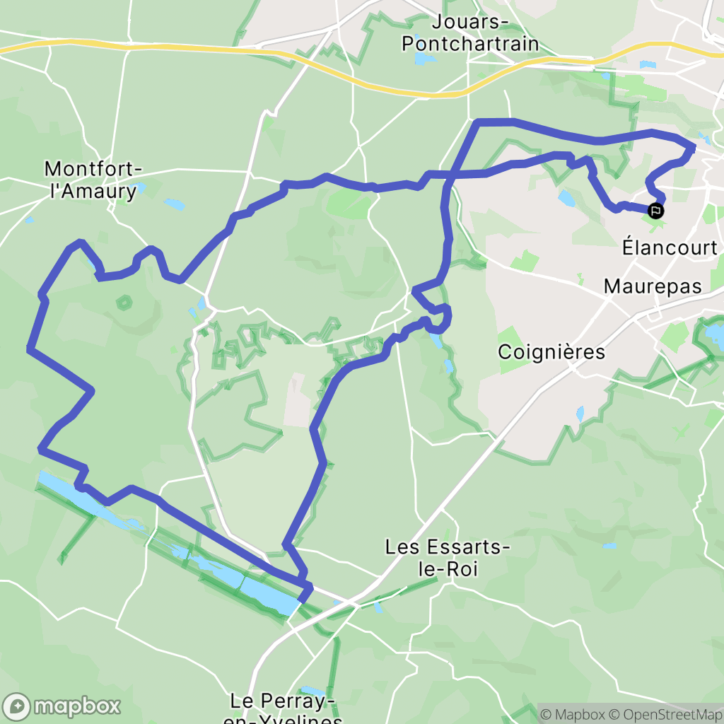 Élancourt : carte du parcours de randonnée - France