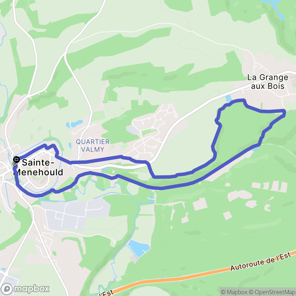 Sainte-Menehould : carte du parcours de randonnée - France