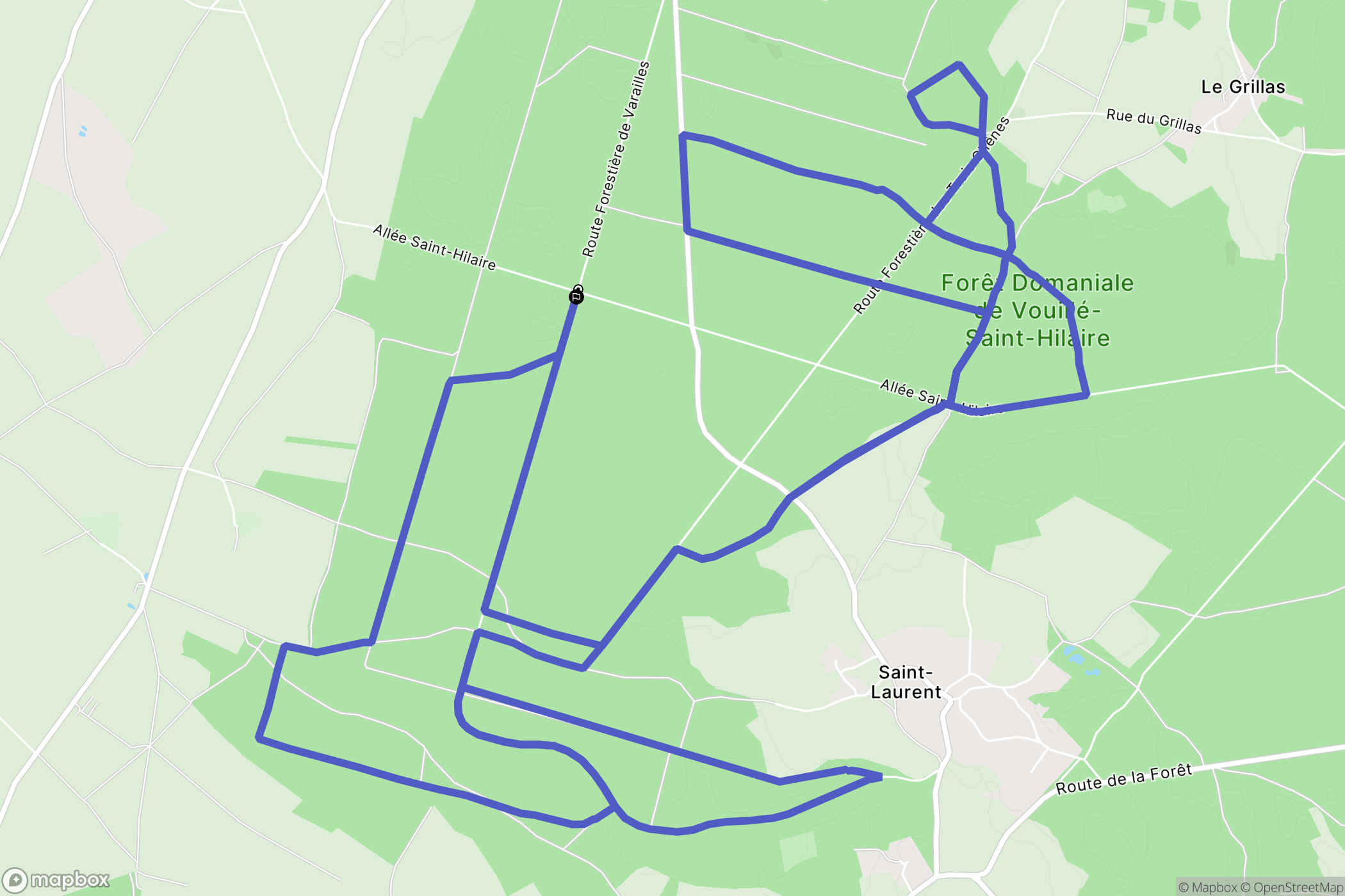 Vouillé : carte du parcours de randonnée - France