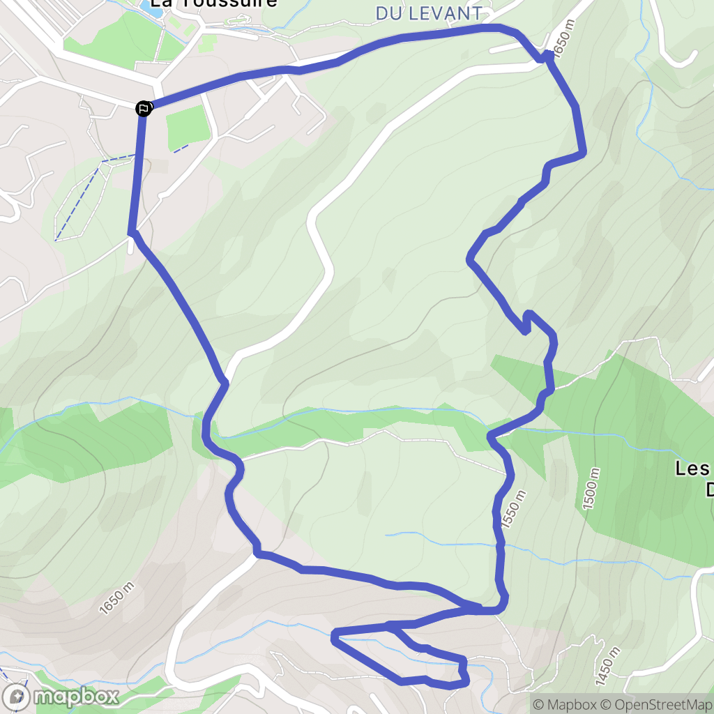 Fontcouverte-la-Toussuire : carte du parcours de randonnée - France
