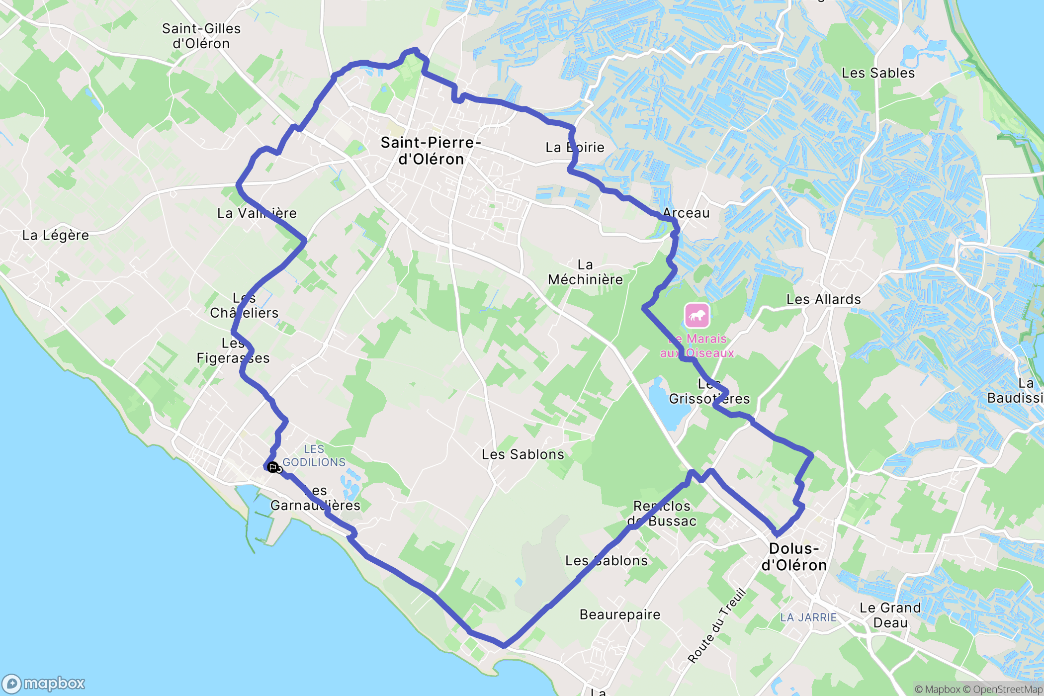 Saint-Pierre-d'Oléron : carte du parcours de randonnée - France