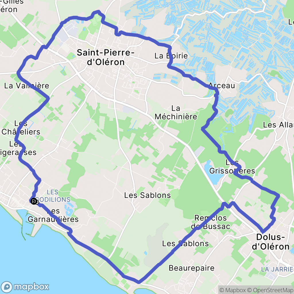 Saint-Pierre-d'Oléron : carte du parcours de randonnée - France