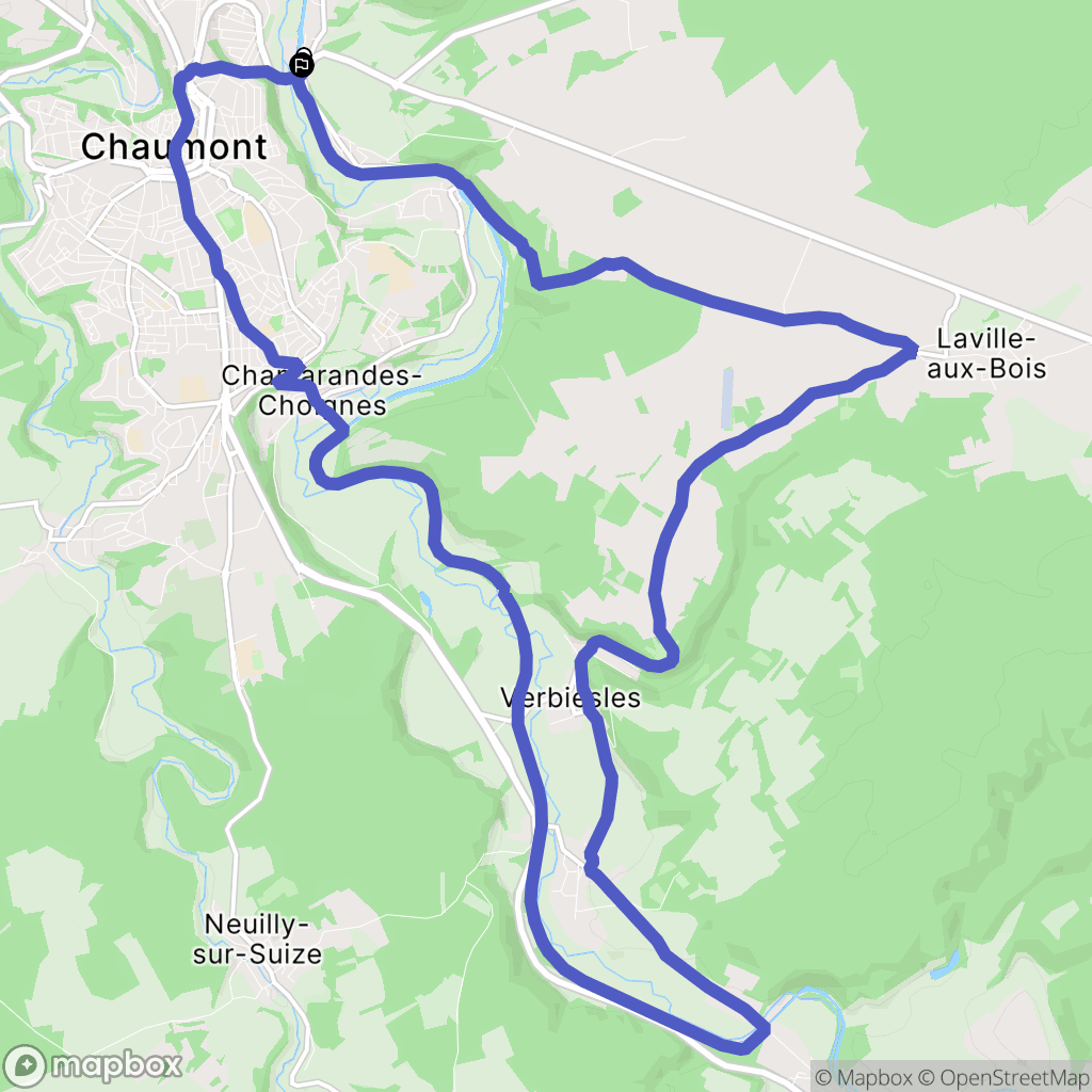 Chaumont : carte du parcours de randonnée - France