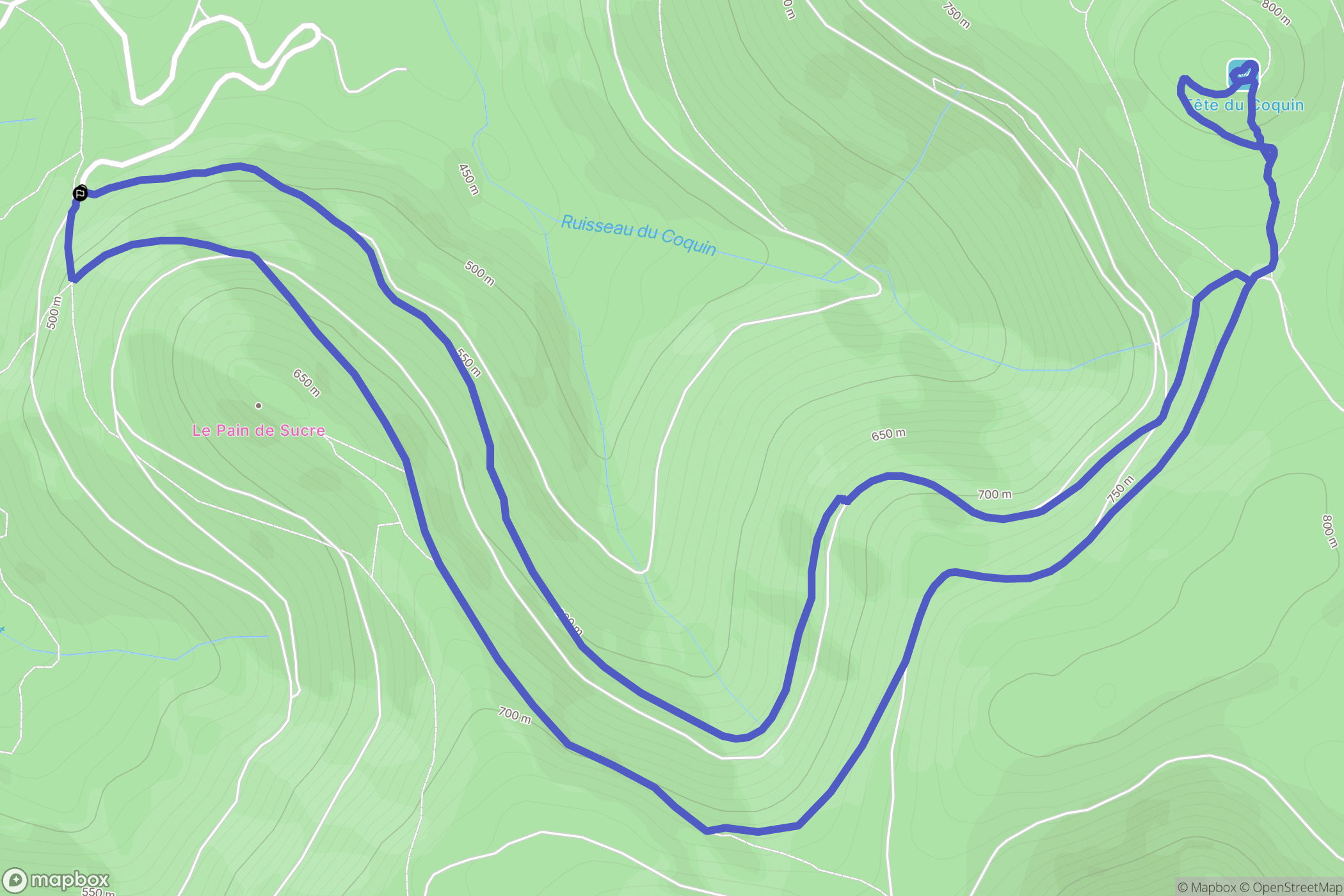 Celles sur Plaine : carte du parcours de randonnée - France