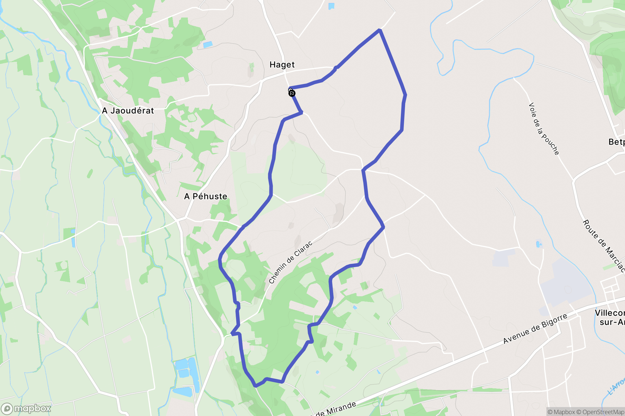 Haget : carte du parcours de randonnée - France