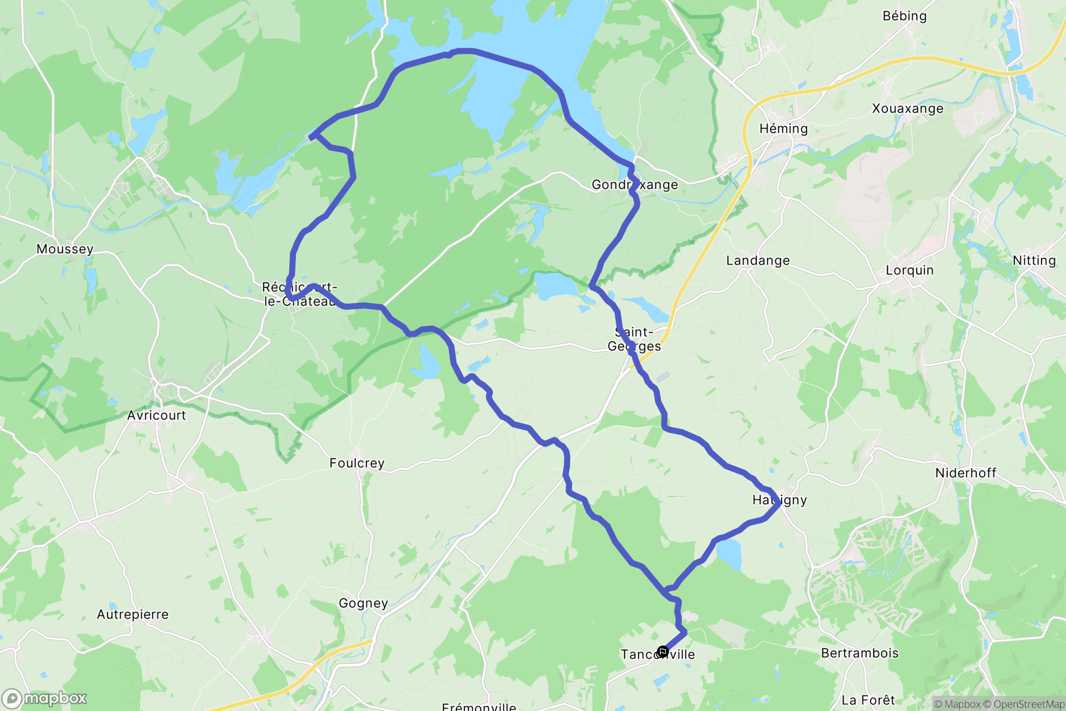 Tanconville : carte du parcours de randonnée - France