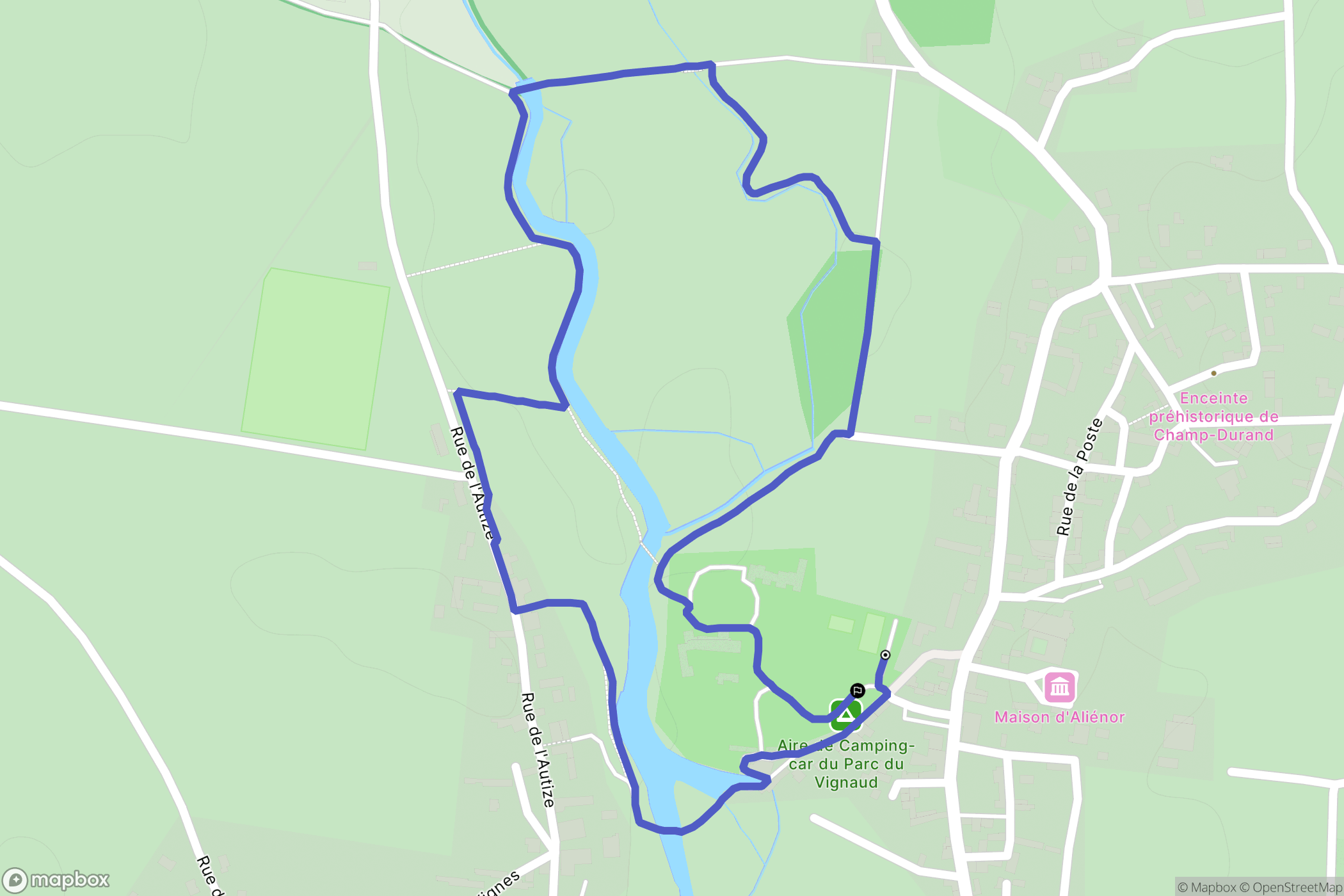 Rives-d'Autise : carte du parcours de randonnée - France