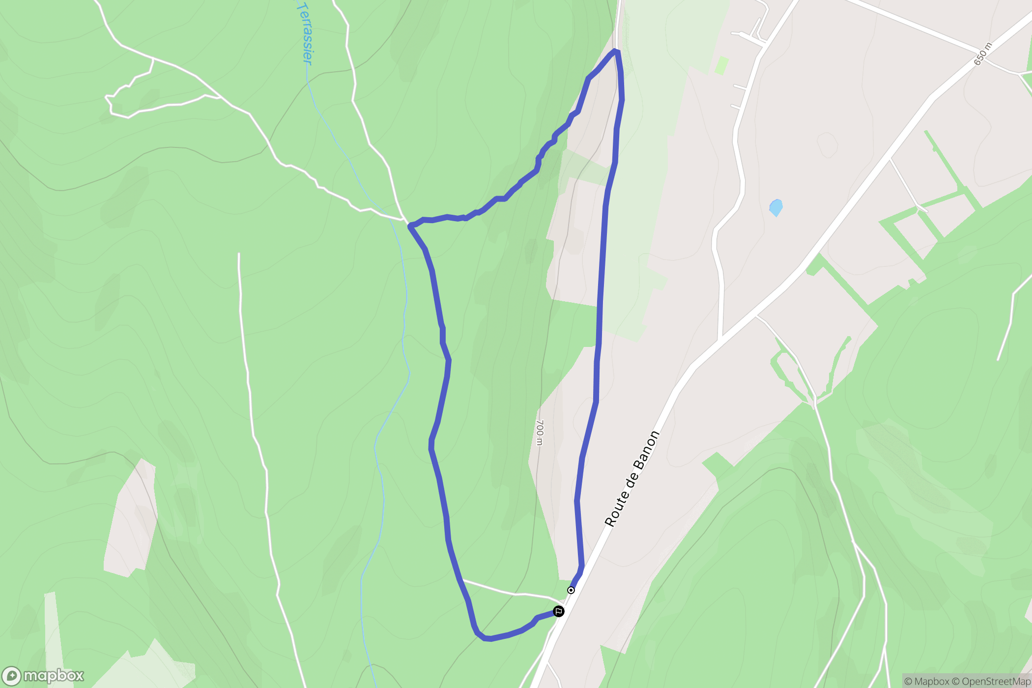 Montsalier : carte du parcours de randonnée - France
