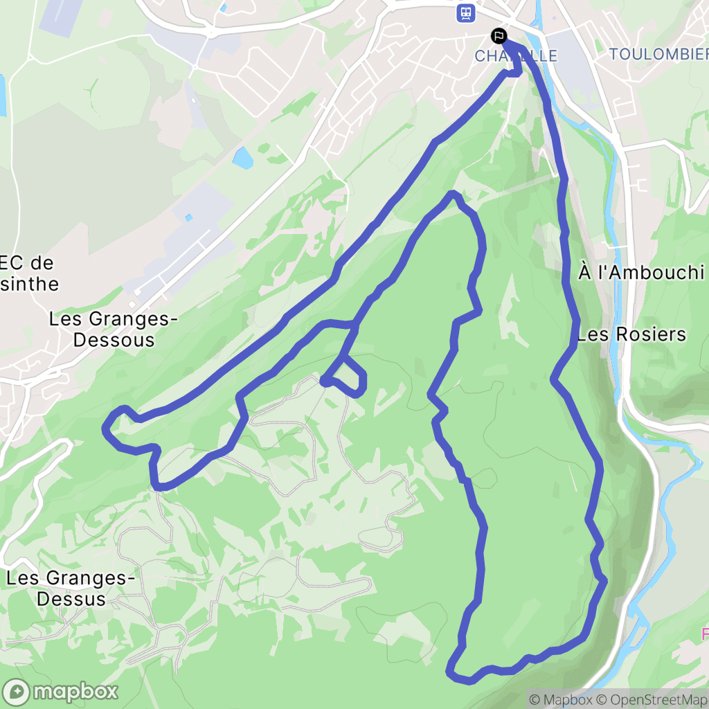 Pontarlier : carte du parcours de randonnée - France