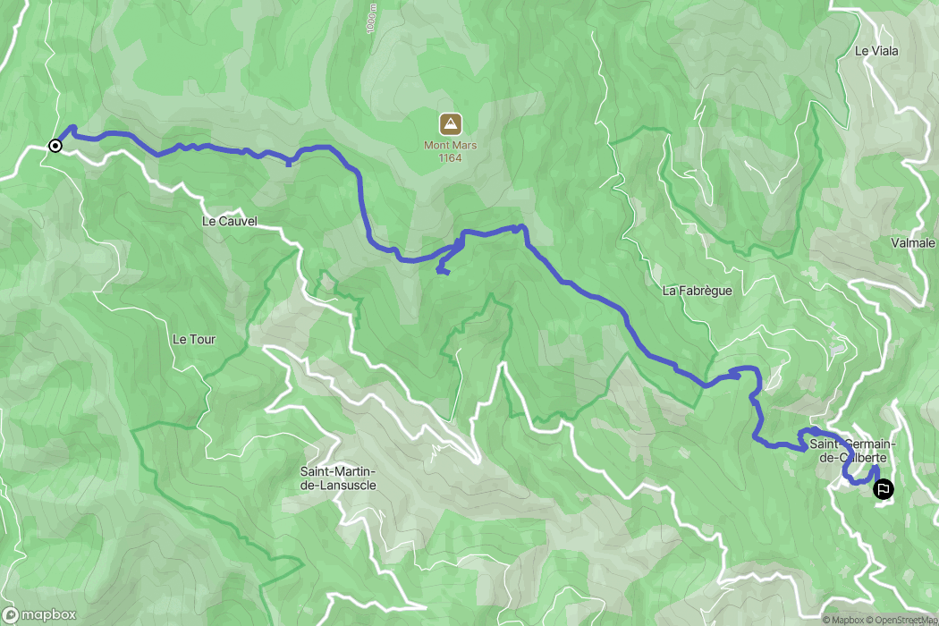 Cassagnas : carte du parcours de randonnée - France