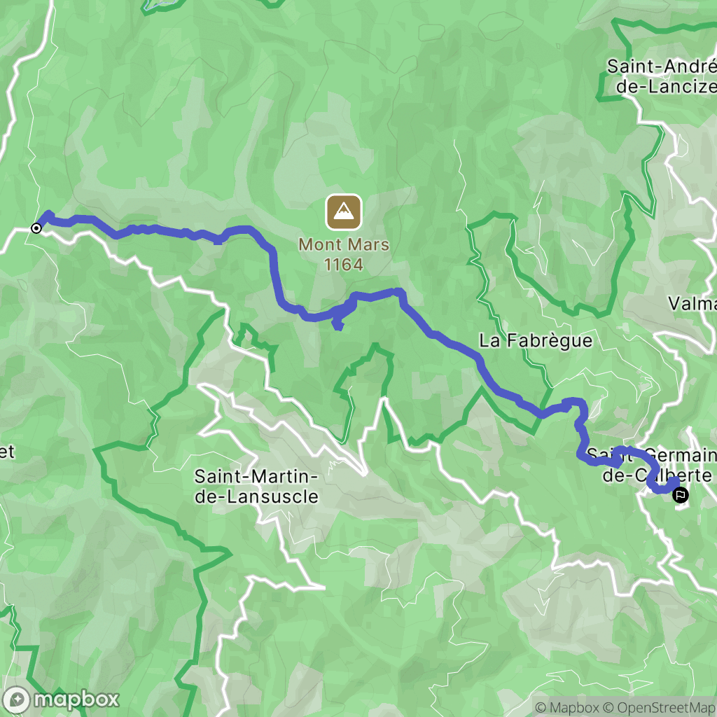 Cassagnas : carte du parcours de randonnée - France
