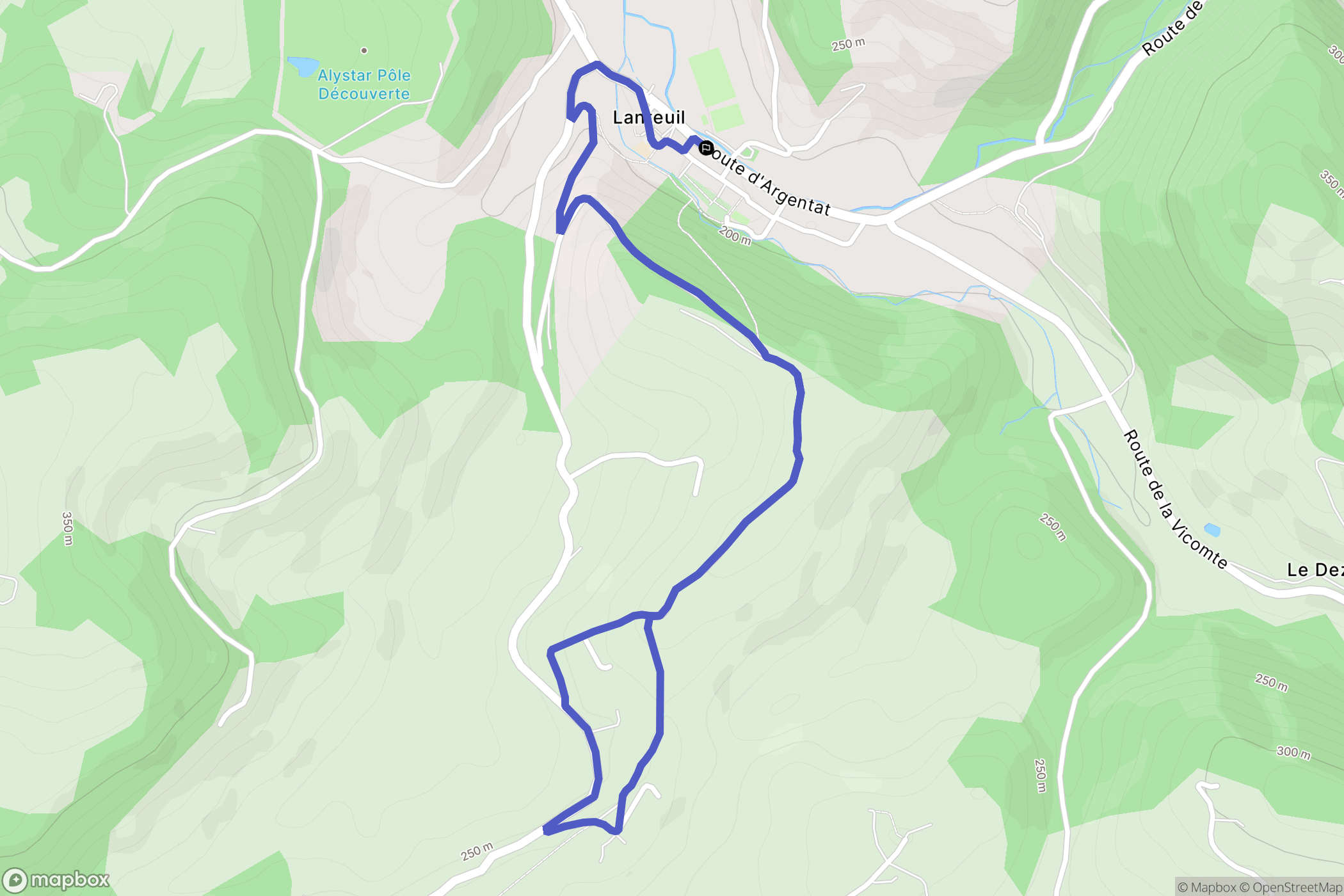 Lanteuil : carte du parcours de randonnée - France