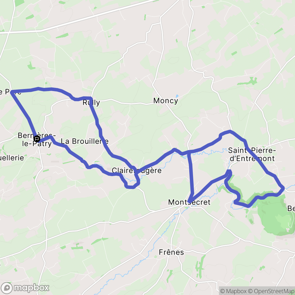 Valdallière : carte du parcours de randonnée - France
