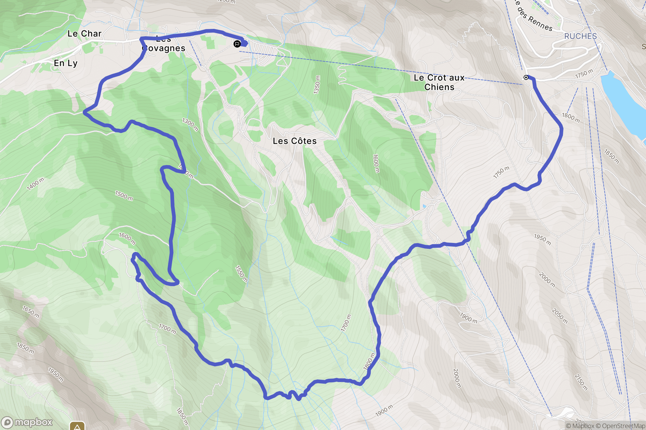 Morzine : carte du parcours de randonnée - France