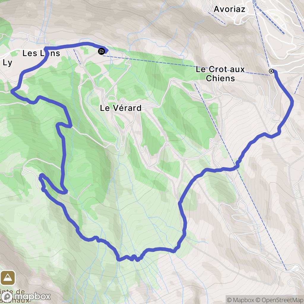Morzine : carte du parcours de randonnée - France