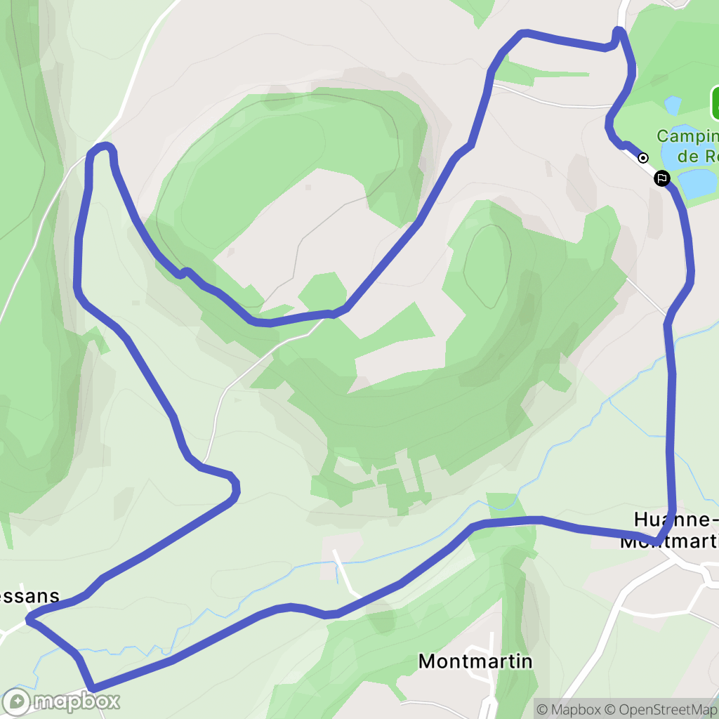 Huanne-Montmartin : carte du parcours de randonnée - France
