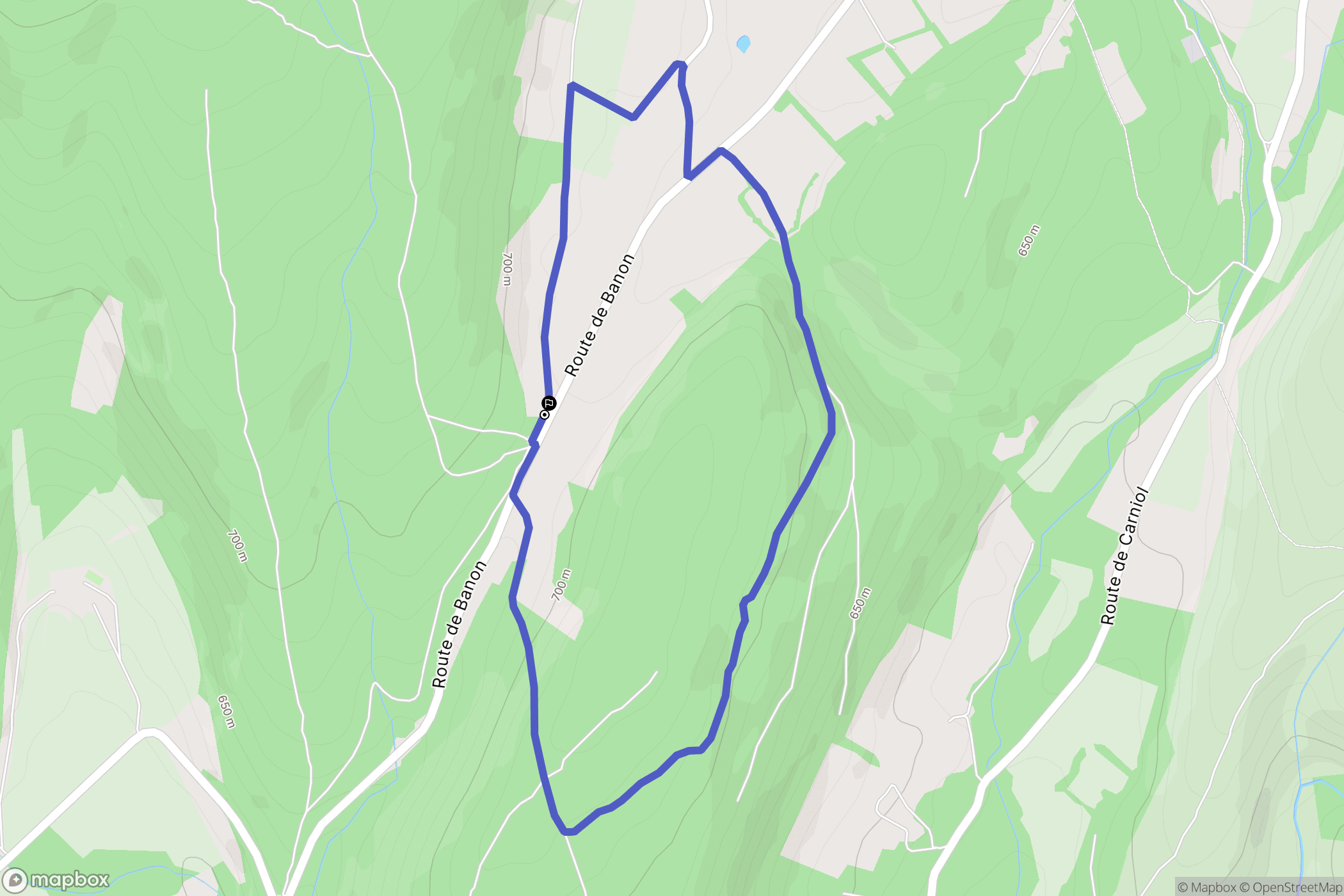 Montsalier : carte du parcours de randonnée - France