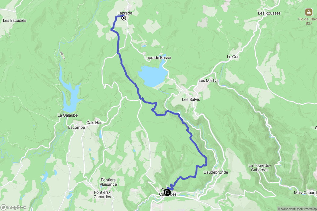 Laprade : carte du parcours de randonnée - France