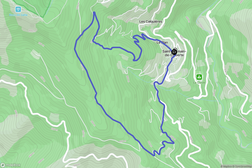Saint-Germain-de-Calberte : carte du parcours de randonnée - France