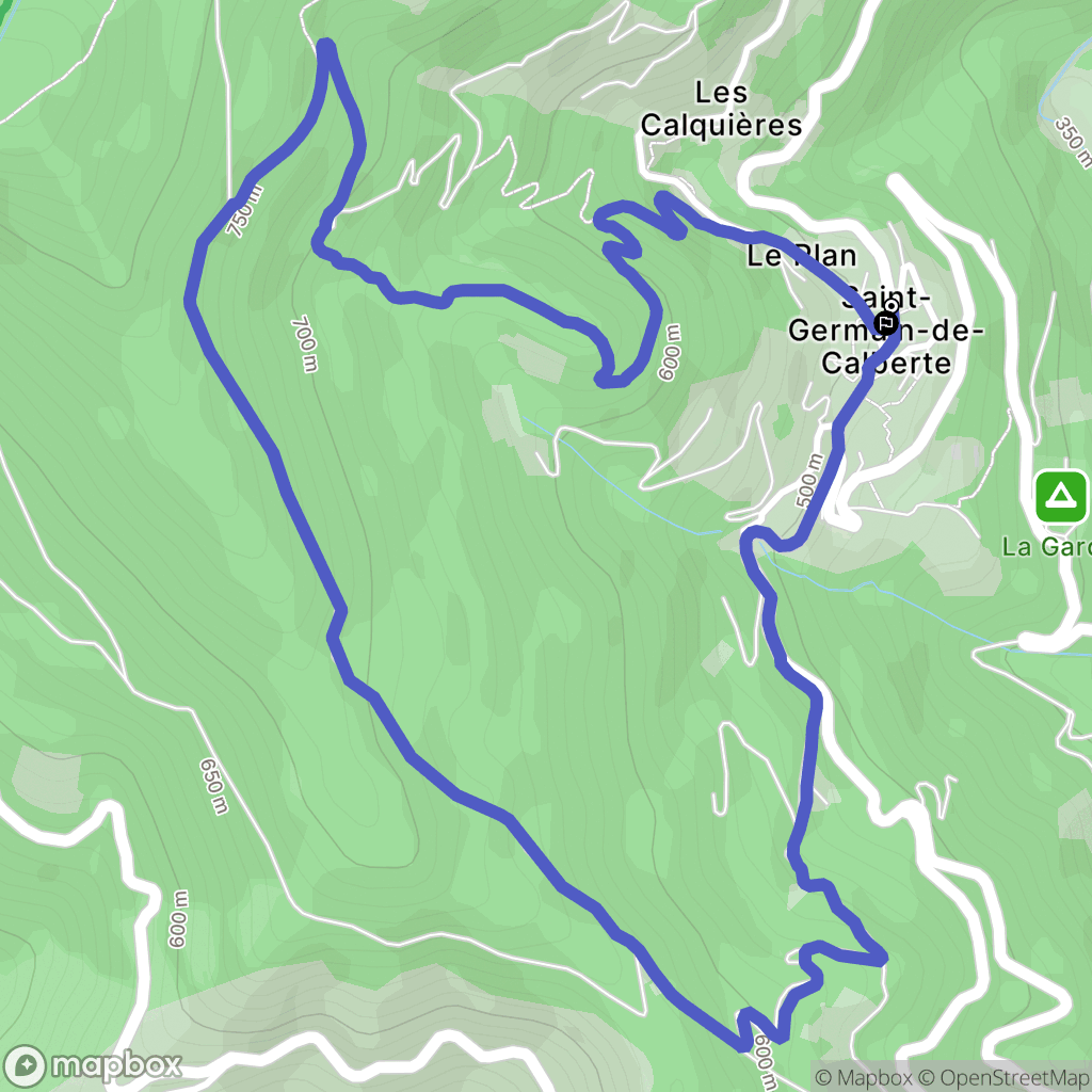 Saint-Germain-de-Calberte : carte du parcours de randonnée - France