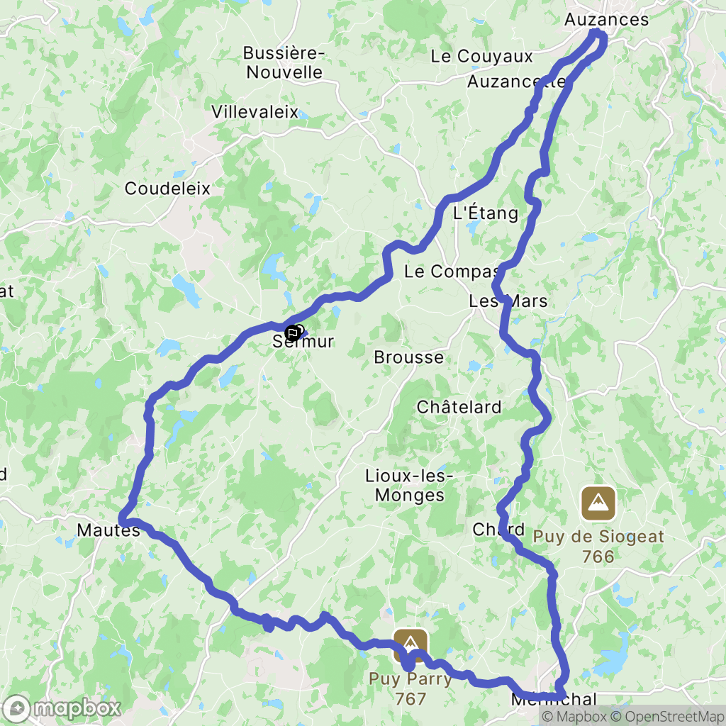 Sermur : carte du parcours de randonnée - France