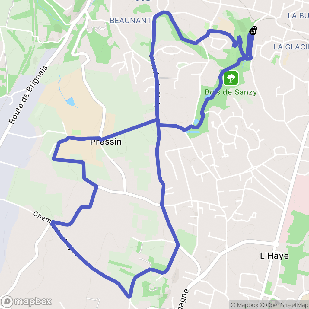 Oullins : carte du parcours de randonnée - France
