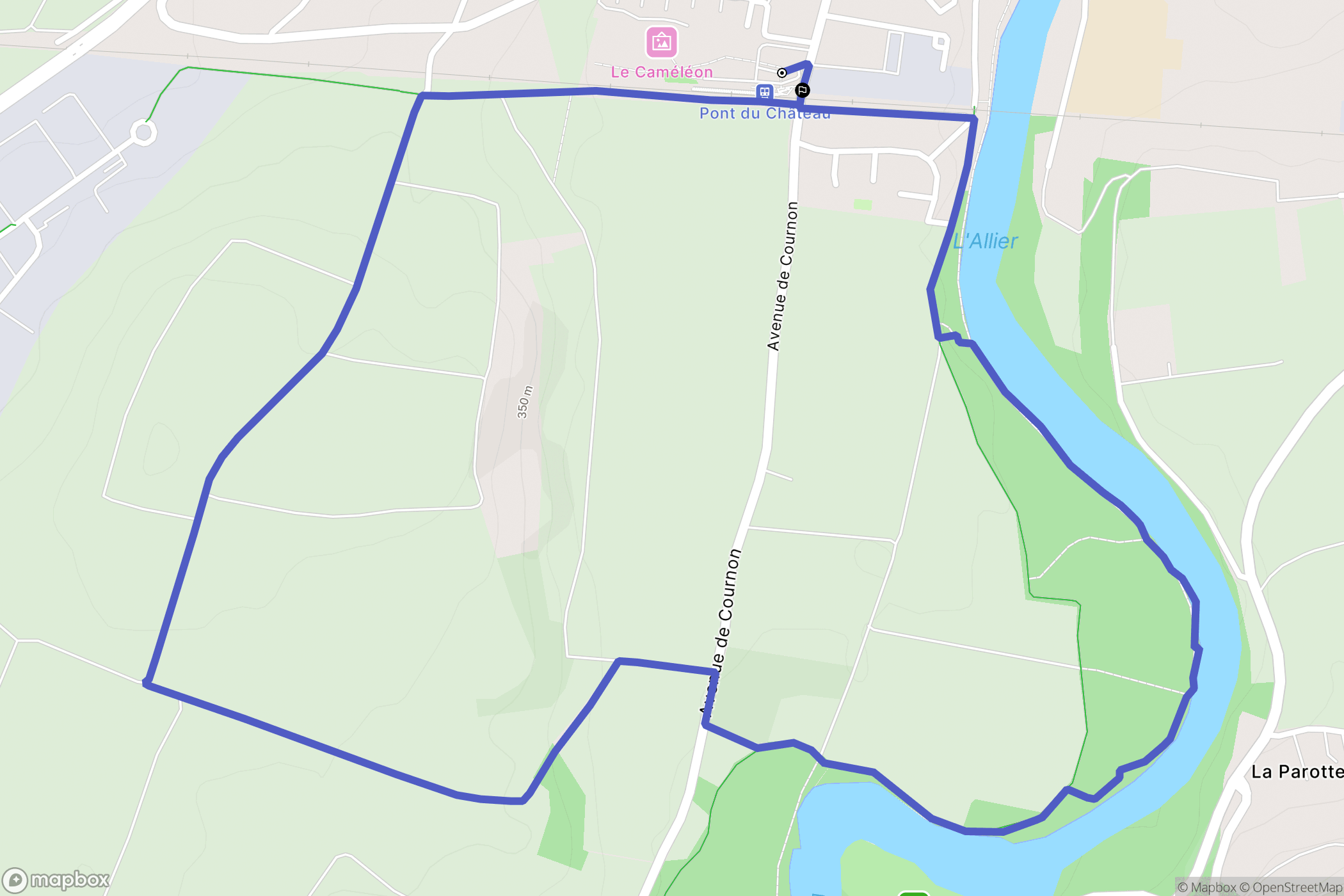 Pont-du-Château : carte du parcours de randonnée - France