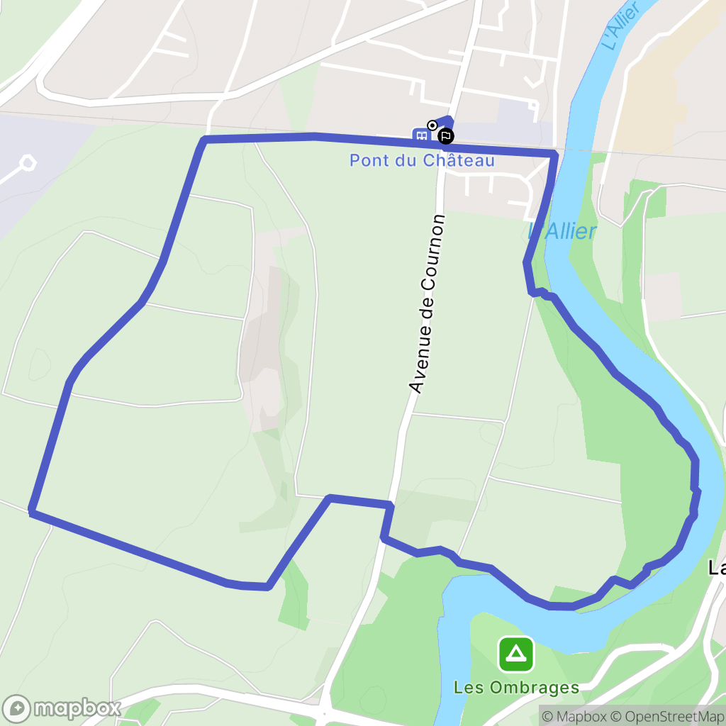 Pont-du-Château : carte du parcours de randonnée - France