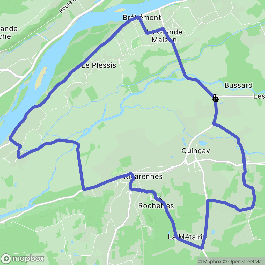 Rivarennes : carte du parcours de randonnée - France